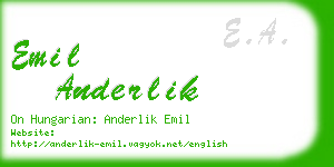 emil anderlik business card